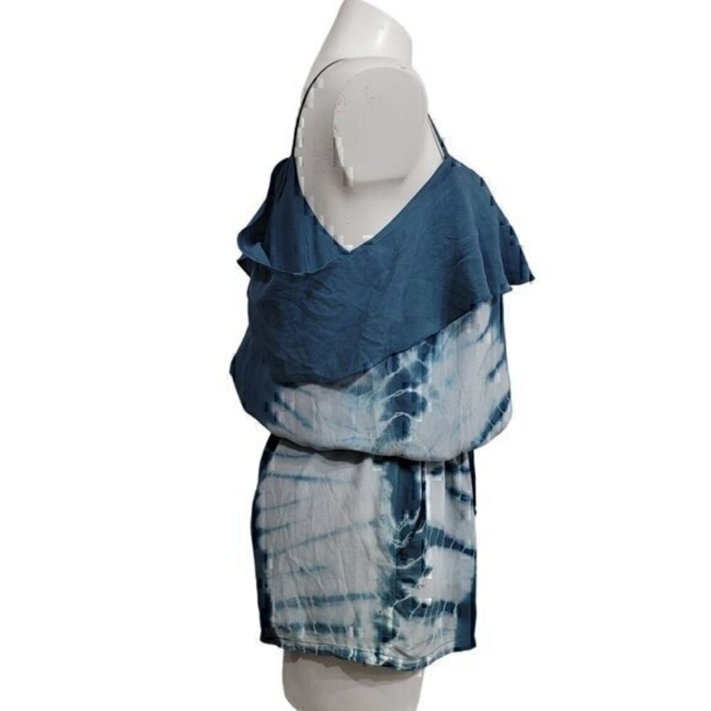Chaser Silk Romper L Blue Tie Dye - Picture 7 of 10